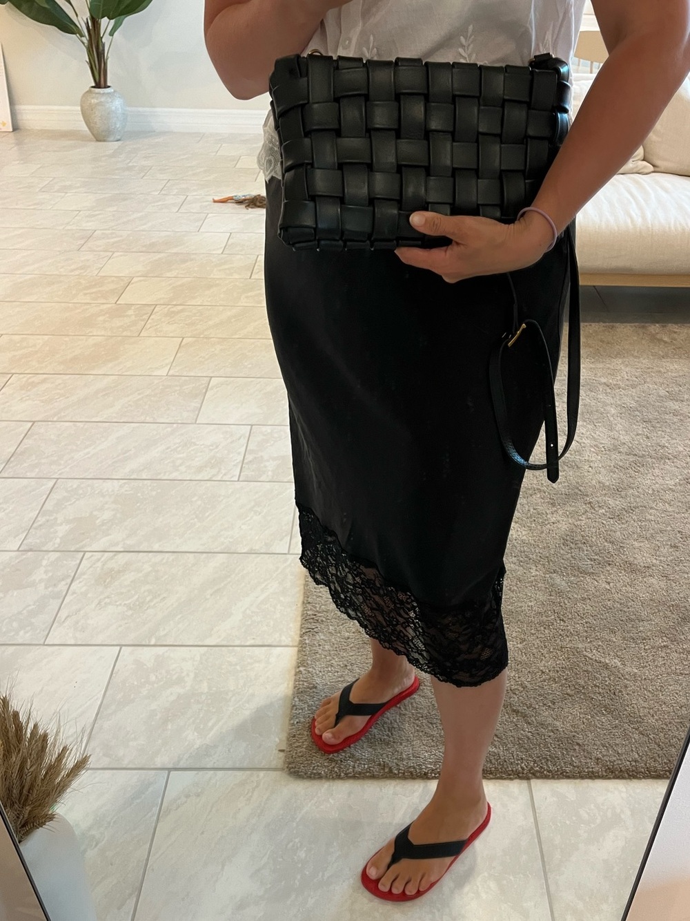 Bottega inspired Gienuine Leather Black Woven Bag